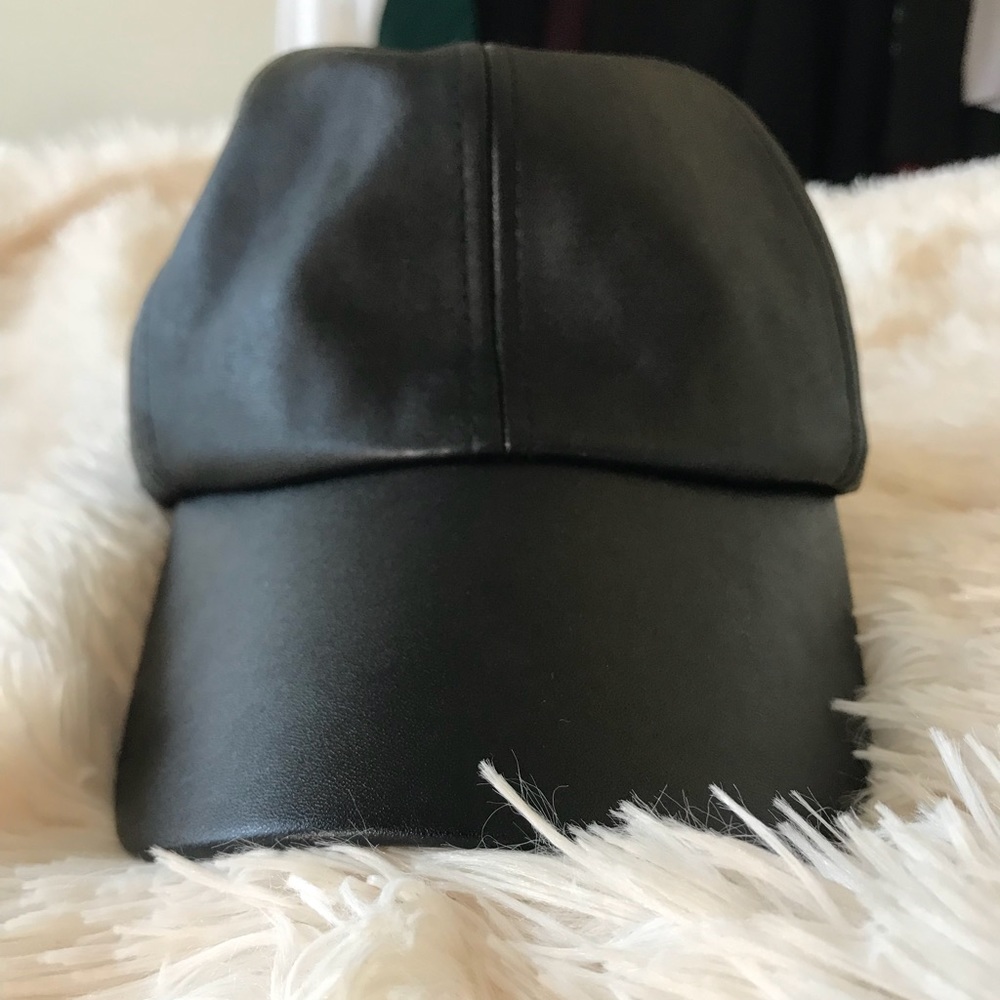 Faux leather dad hat